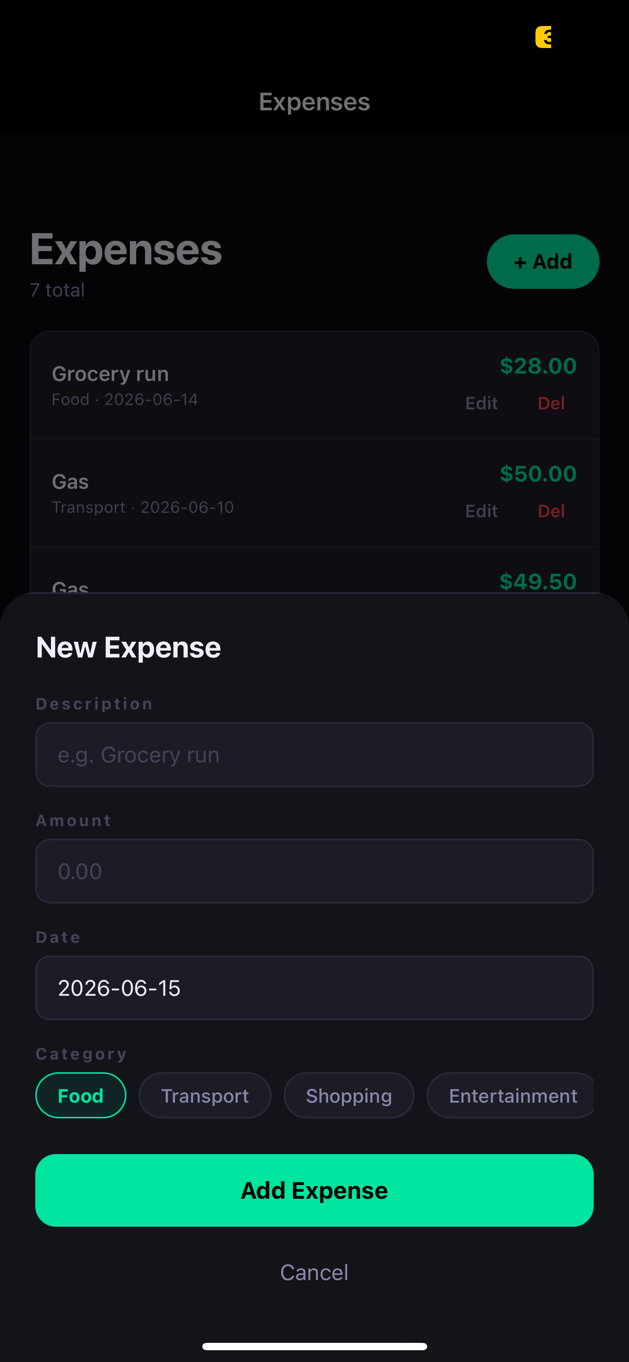Add Expense
